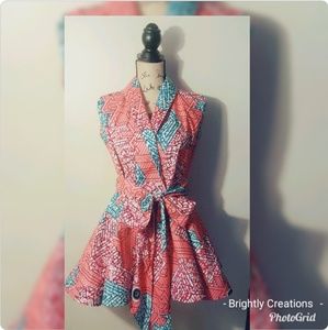 Ankara Print Vest Coat